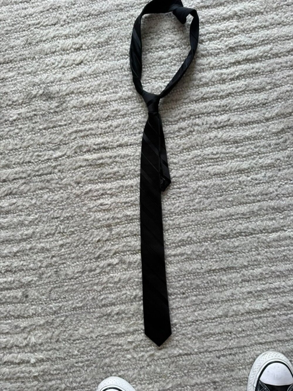 Express Black Textured Stripe Tie